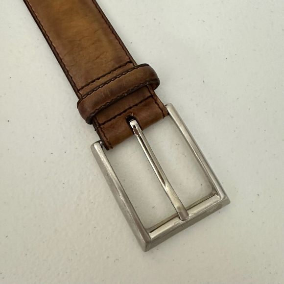 MAGNANNI Men’s Catalux Leather Dress Belt - 1128 - Cuero Brown - Picture 3 of 6